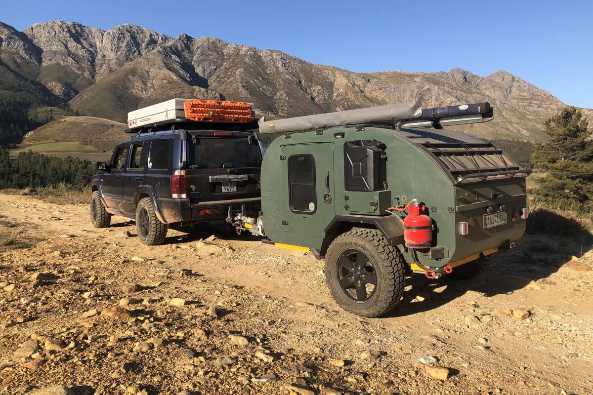 Red Gecko teardrop micro camper built to Jimny from coast to savanna